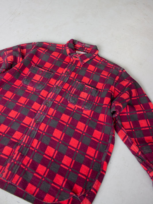 1970's Champion Plaid Flannel Cotton Shirt (Large-X Large)