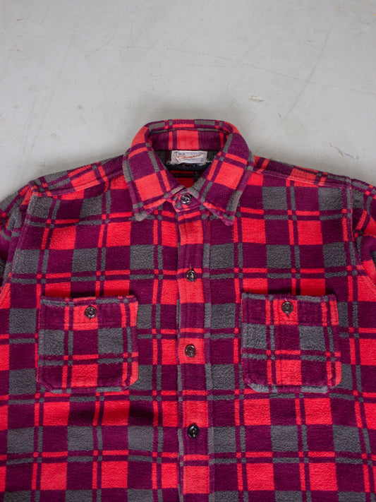 1970's Champion Plaid Flannel Cotton Shirt (Large)