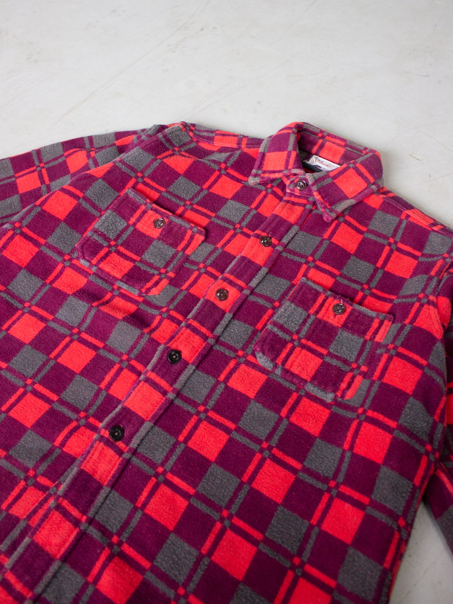 1970's Champion Plaid Flannel Cotton Shirt (Large)