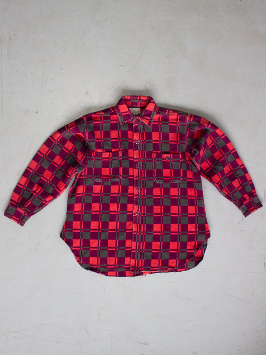 1970's Champion Plaid Flannel Cotton Shirt (Medium-Large)