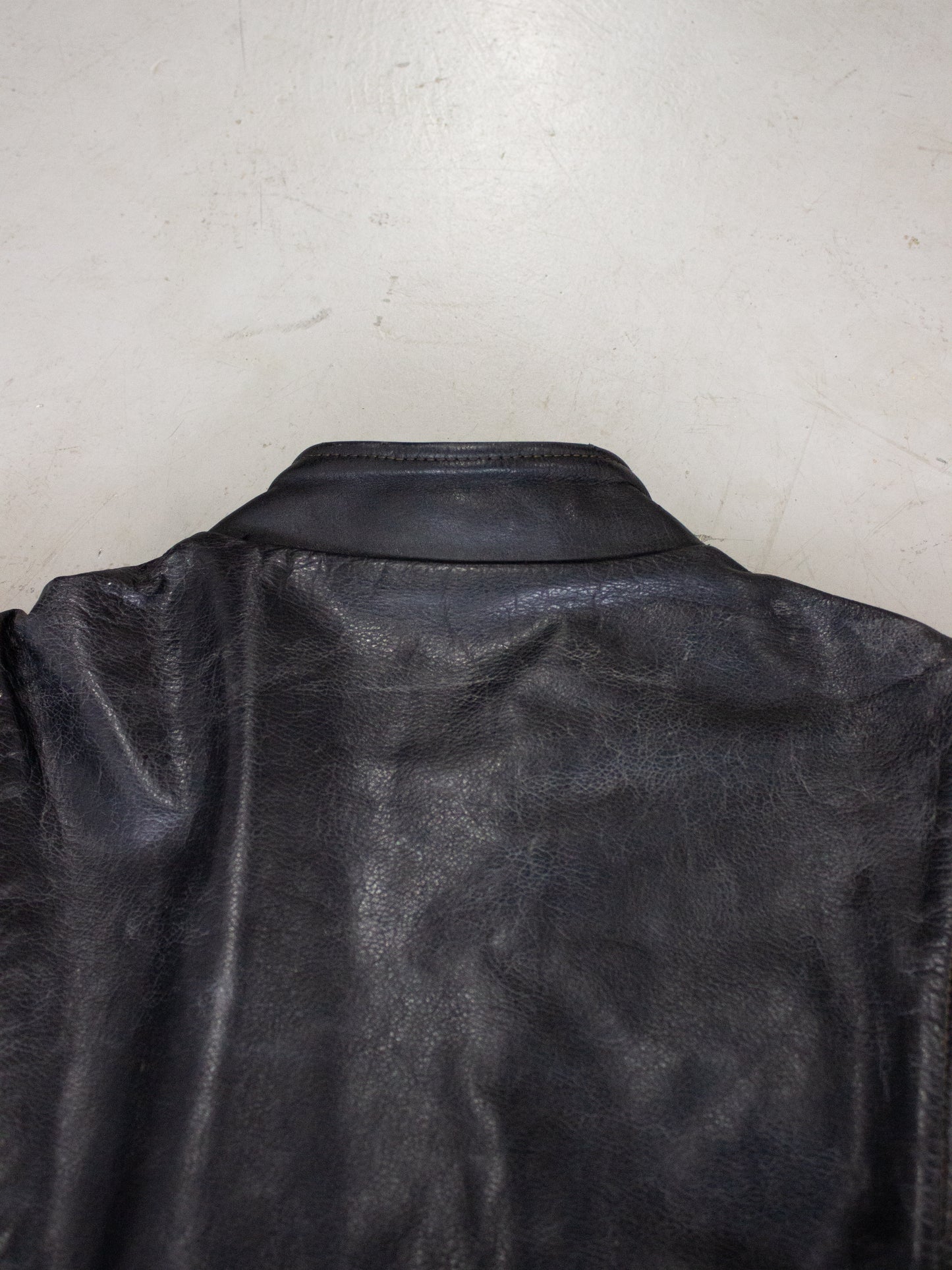 1970's Honda Black Leather Cafe Racer Motorcycle Jacket (Medium)