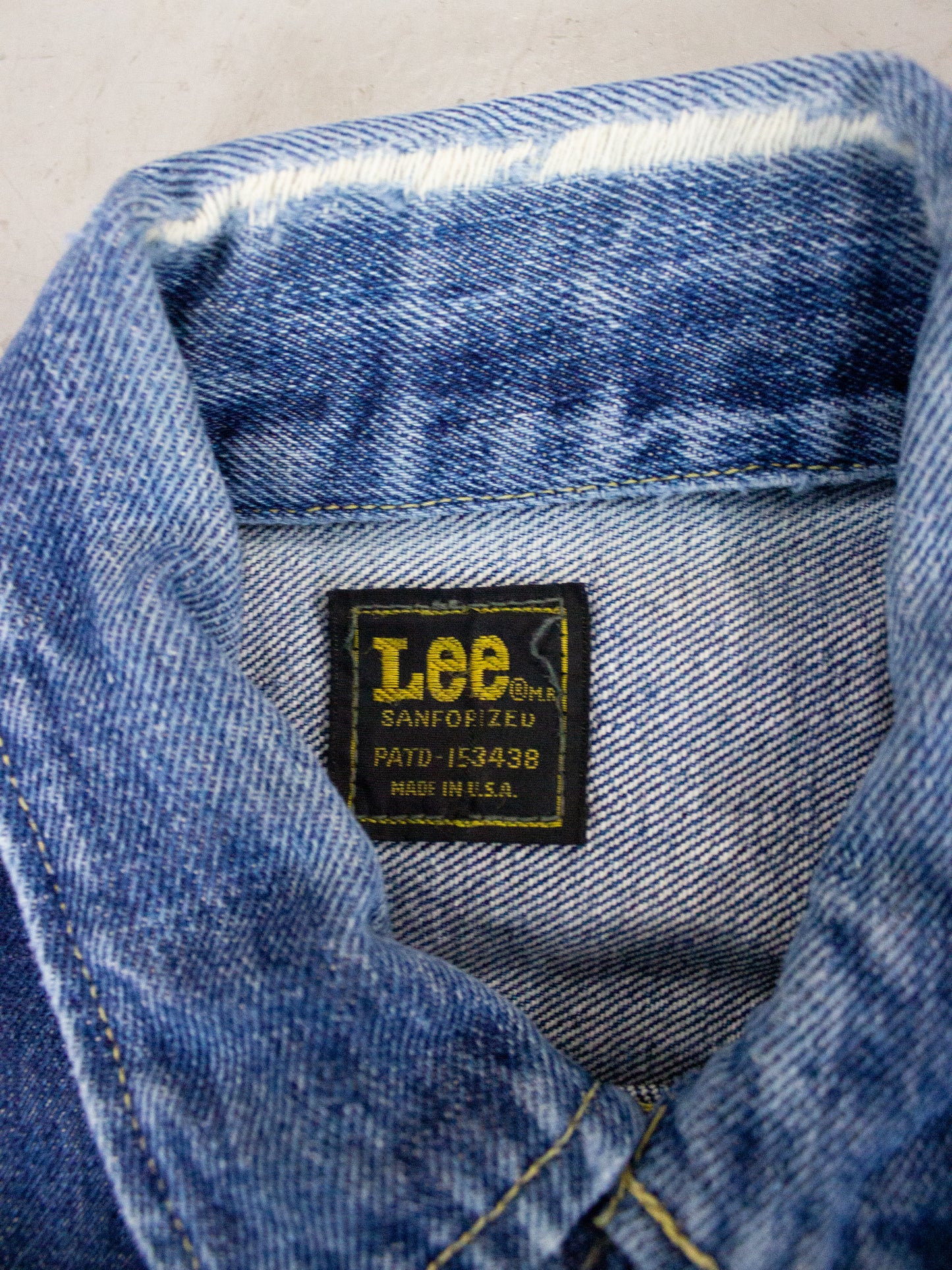 1970's Lee Riders Union Made Jean Jacket Made In USA Dark Wash PATD-153438 (Medium-Large)