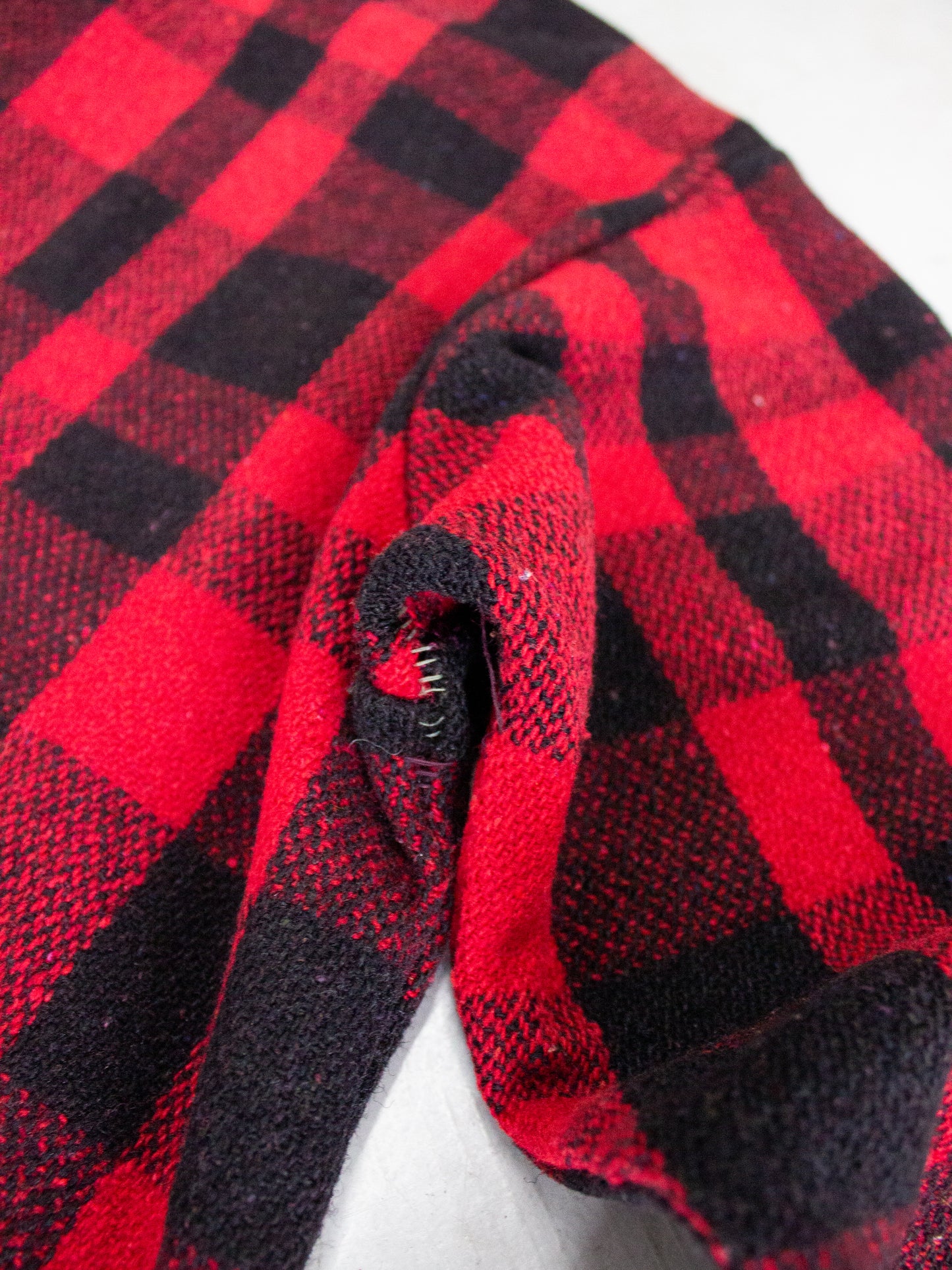 1970's Lumber King Buffalo Plaid Wool Flannel Zip-Up Jacket (Medium)