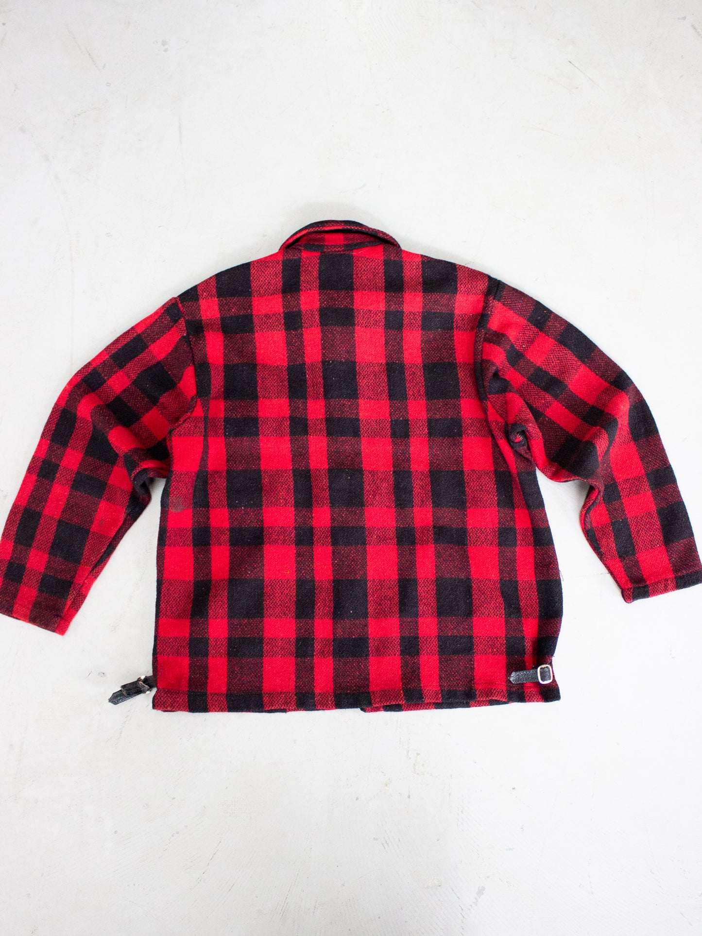 1970's Lumber King Buffalo Plaid Wool Flannel Zip-Up Jacket (Medium)
