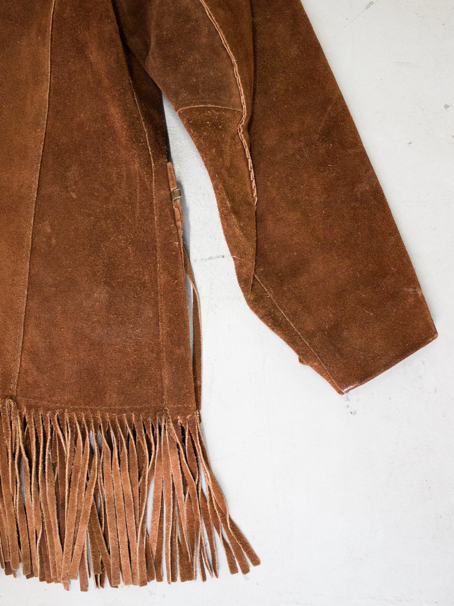 1970's Pioneer Wear Brown Suede Fringe Jacket Made in USA (Men's Small)