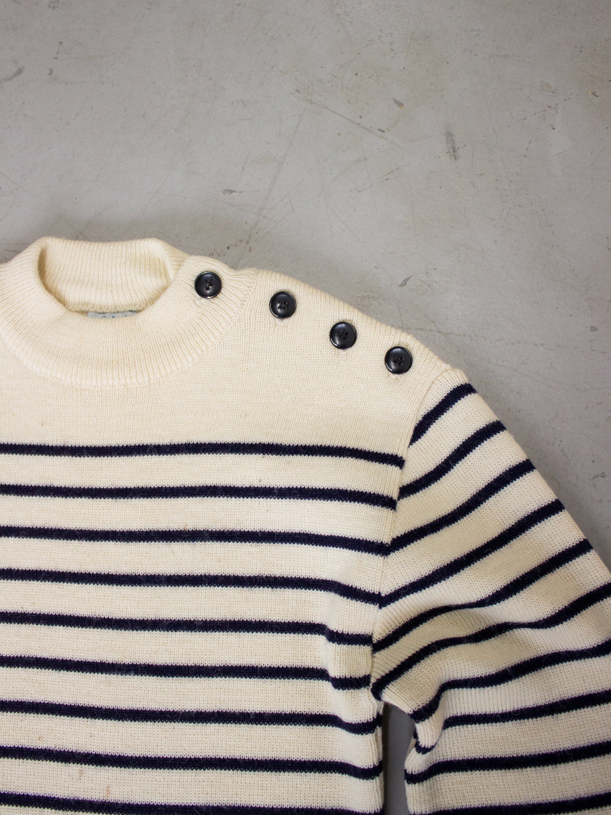 Vintage 1970 s Saint James Striped Wool Sweater Breton Fishermans