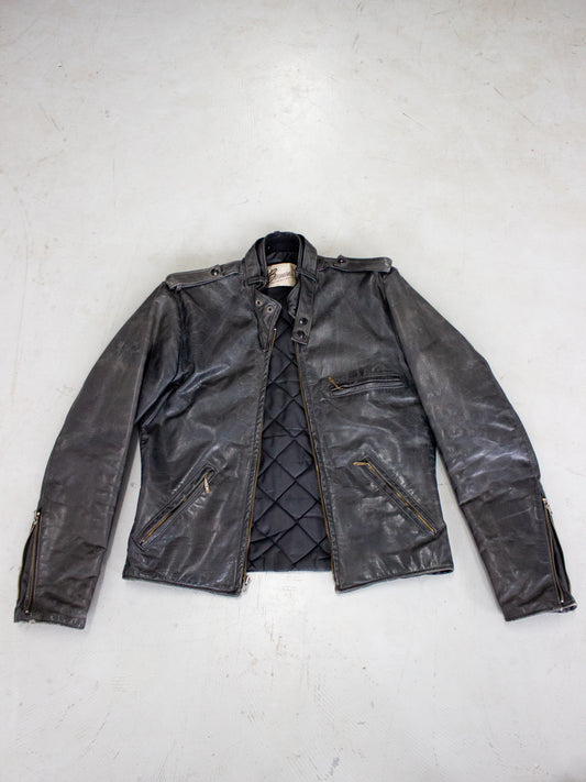 1980's Berman's Leather Cafe Racer Motorcycle Jacket (Small-Medium)