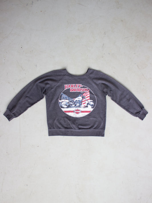 1980's Harley-Davidson Motorcycle Crewneck Made In USA (XSmall-Small)