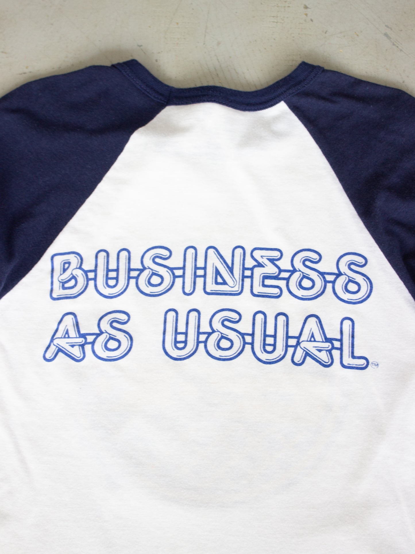 1980's Men At Work 'Business As Usual' Raglan Tour Tee (Small XSmall)
