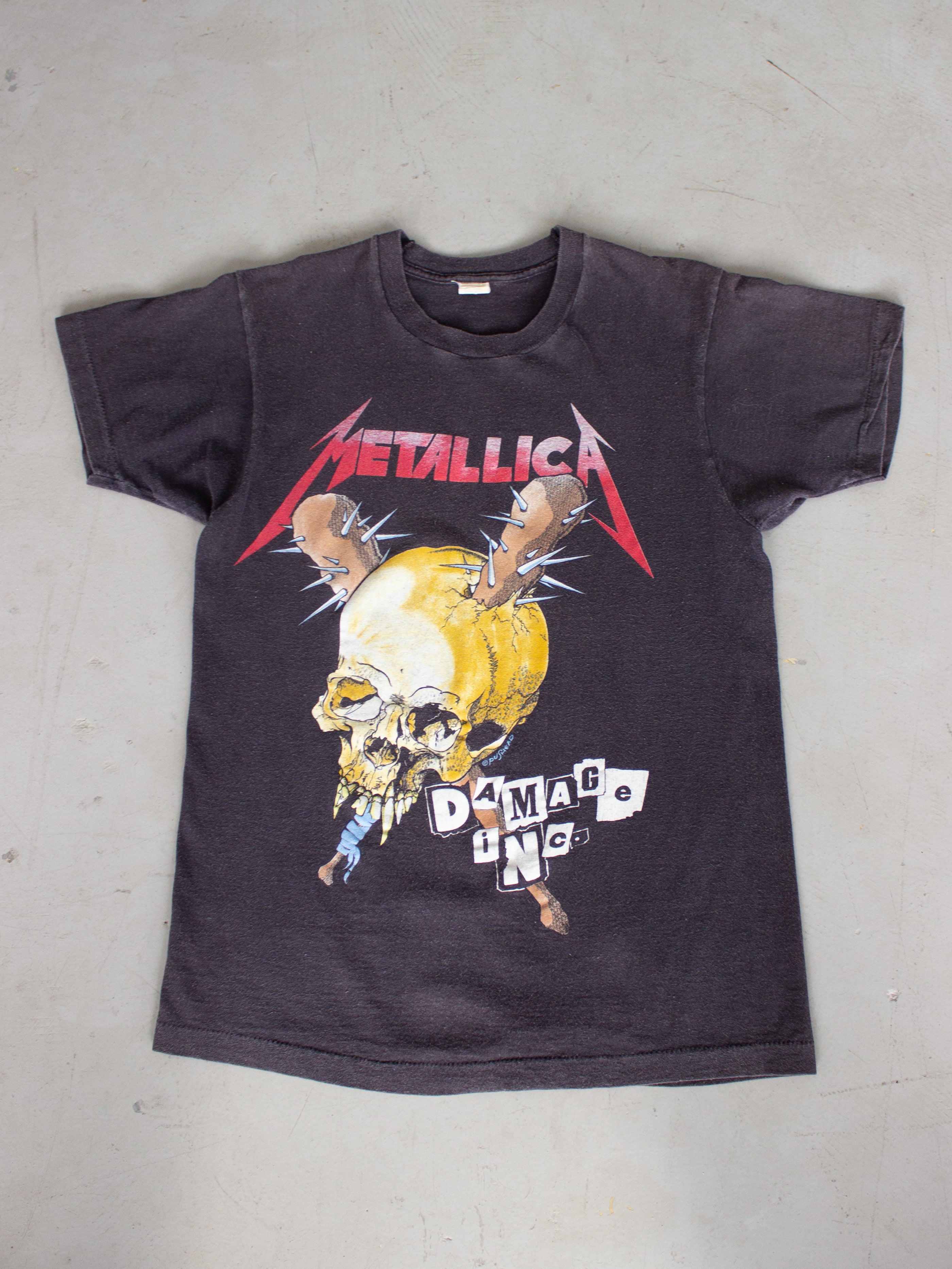80s llica Damage Inc Tour TシャツUSA製 Vintage 1980's Metallica 'Damage Inc.' Tour T-shirt (Men's Small