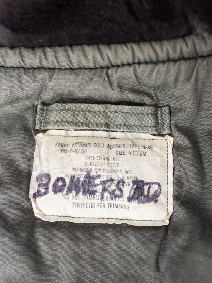 1980's N-3B Extreme Cold Weather USA Military Parka Jacket with Synthetic Fur Hood and Scovil Zippers(Size Medium)