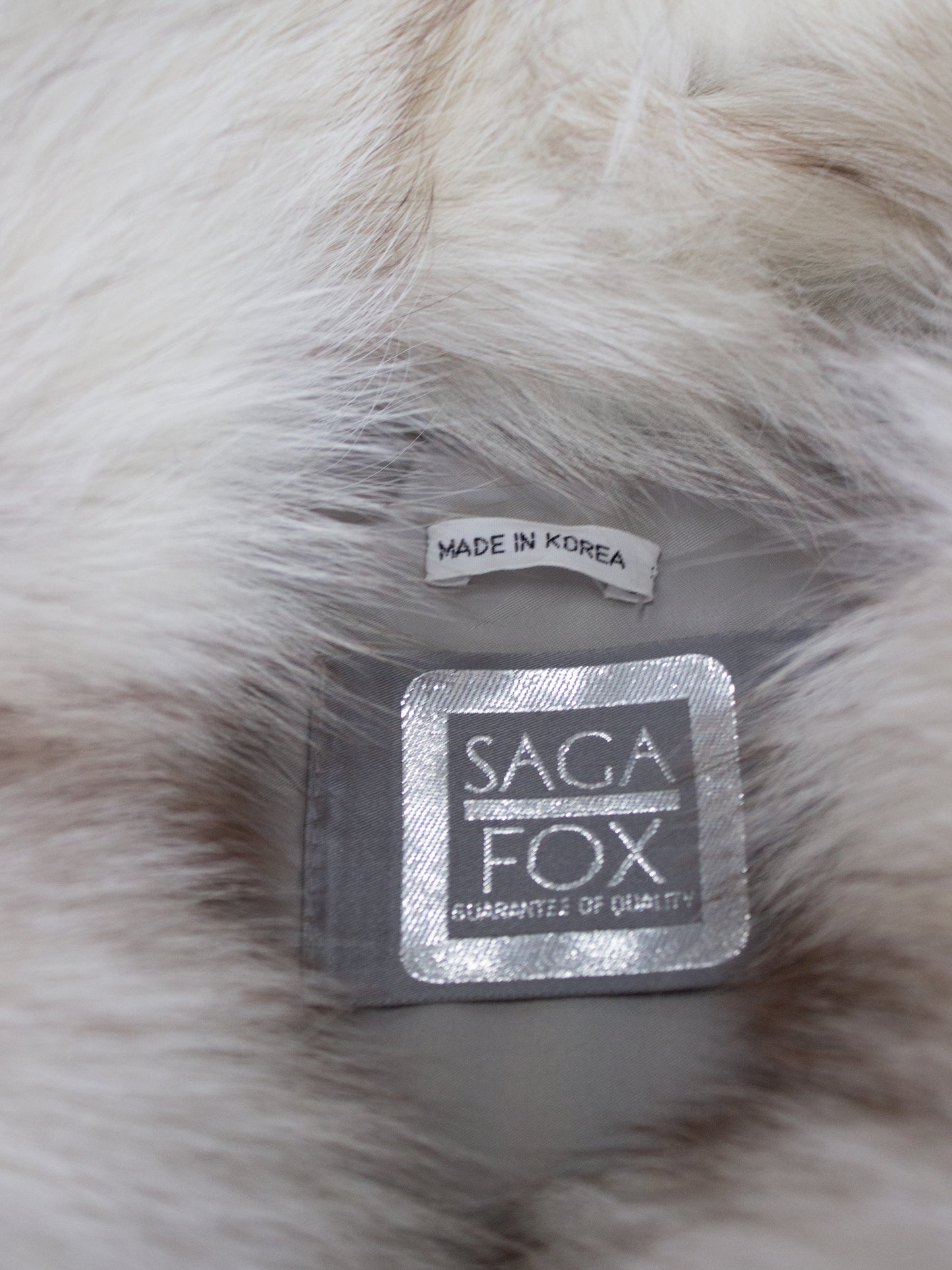 1980's Silver Fox Fur Coat by Saga Fox (Large)