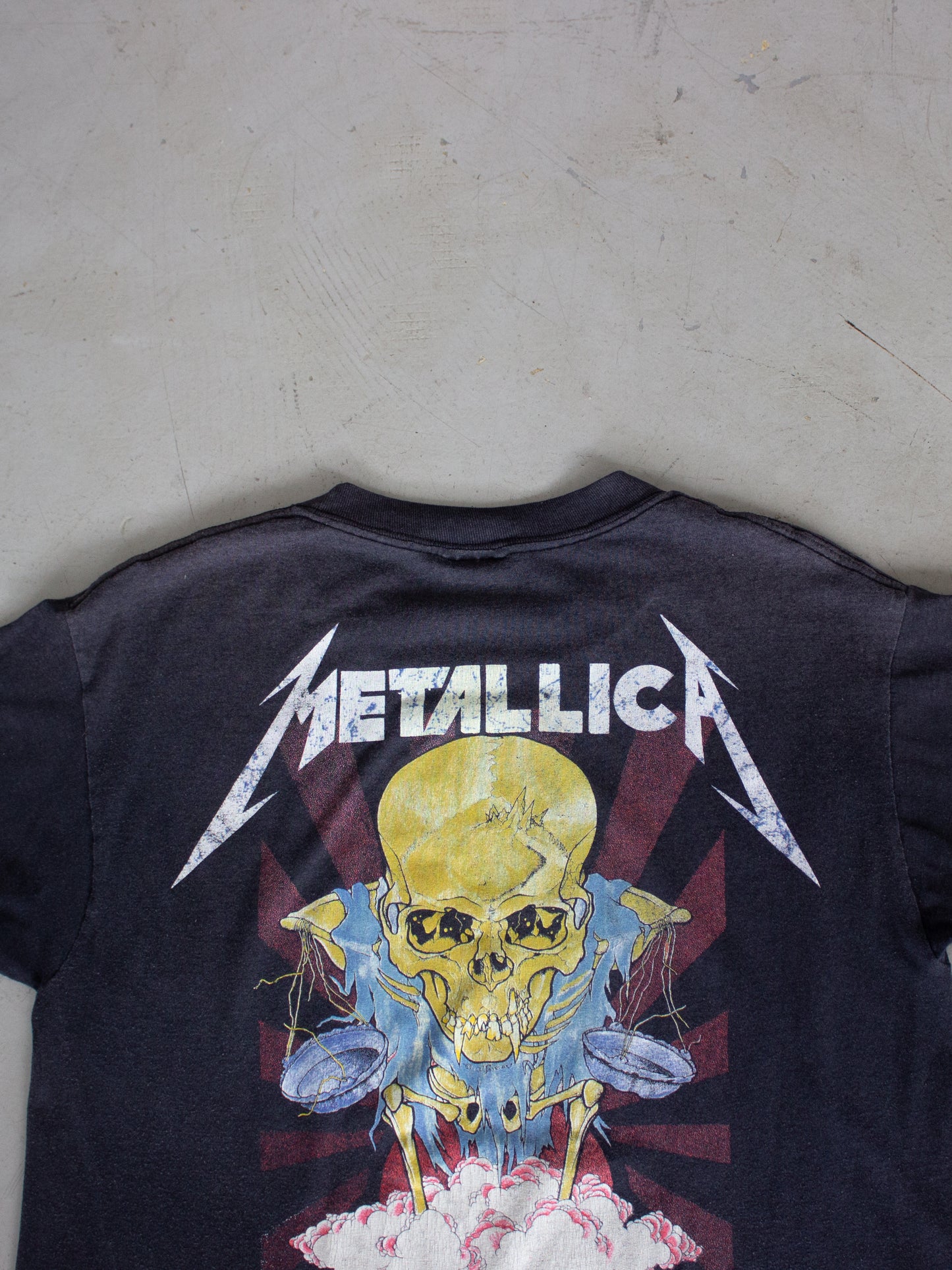 1989 Metallica 'Their Money Tips Her Scales Again' Pushead Brockum Paper Thin T-shirt (Medium)