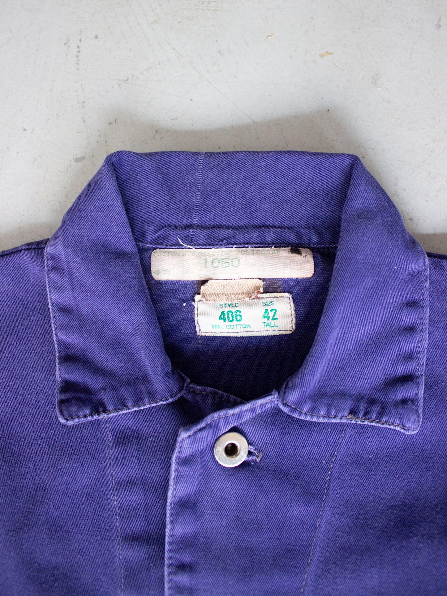 Vintage Blue Cotton Coveralls French Workwear Propriété de Hector Jolicoeur (Medium-Large)
