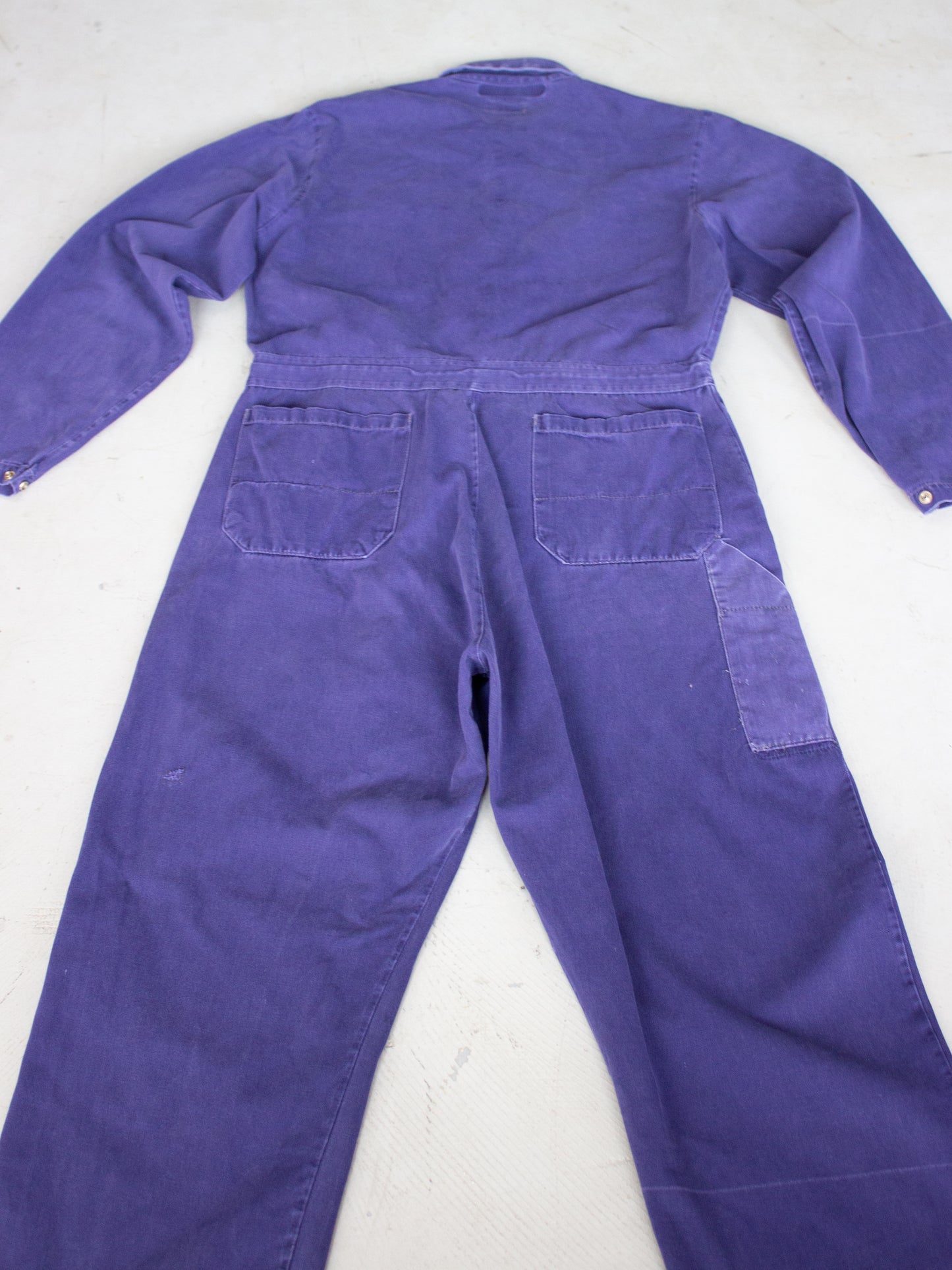 Vintage Blue Cotton Coveralls French Workwear Propriété de Hector Jolicoeur (Medium-Large)