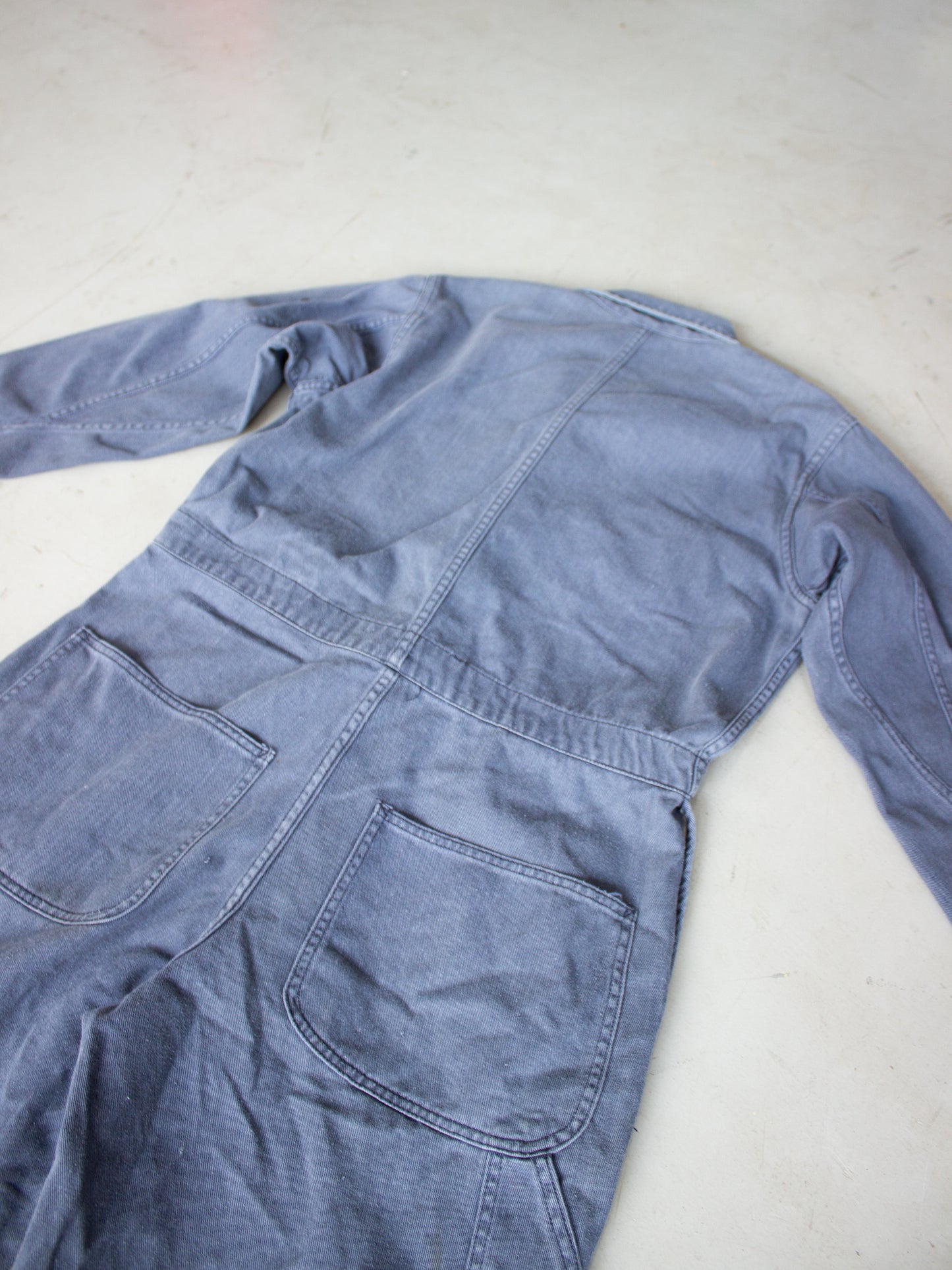 Vintage Blue Cotton Coveralls (Medium)
